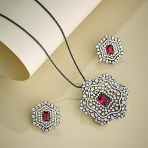 CZ Stone Statement Pendant Set