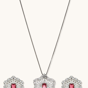 CZ Stone Statement Pendant Set
