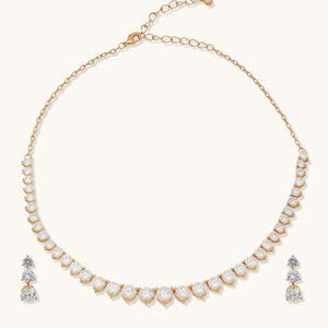 CZ Solitaire Delicate Necklace Set