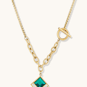 Gold-toned Geometric Pendant Necklace