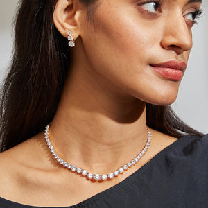 CZ Solitaire Delicate Necklace Set