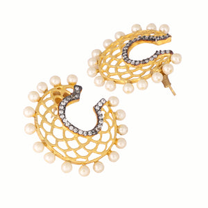 22K Gold Plated Celestial Filigree Earrings