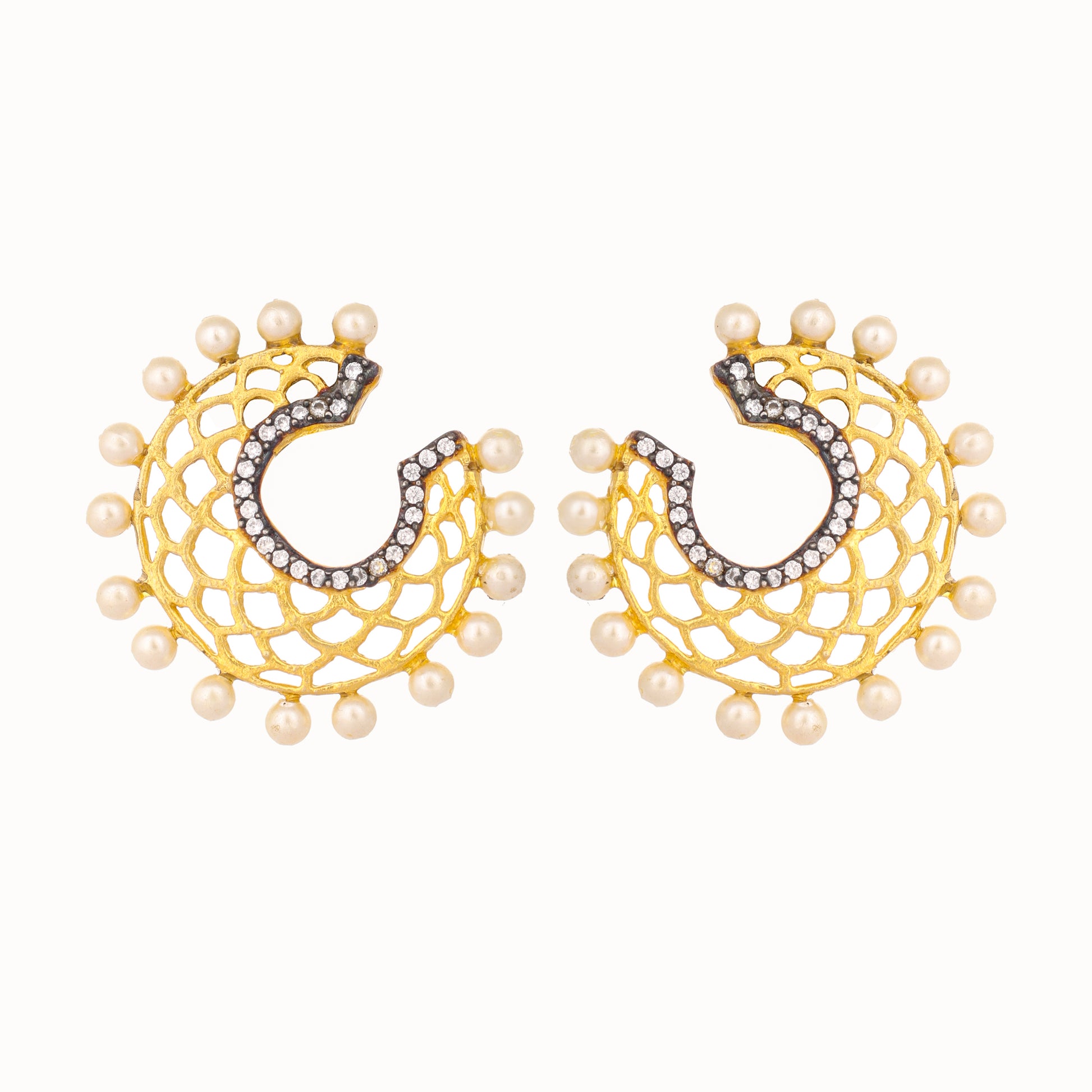 22K Gold Plated Celestial Filigree Earrings