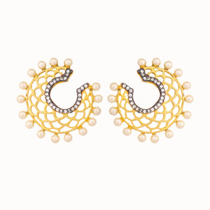 22K Gold Plated Celestial Filigree Earrings