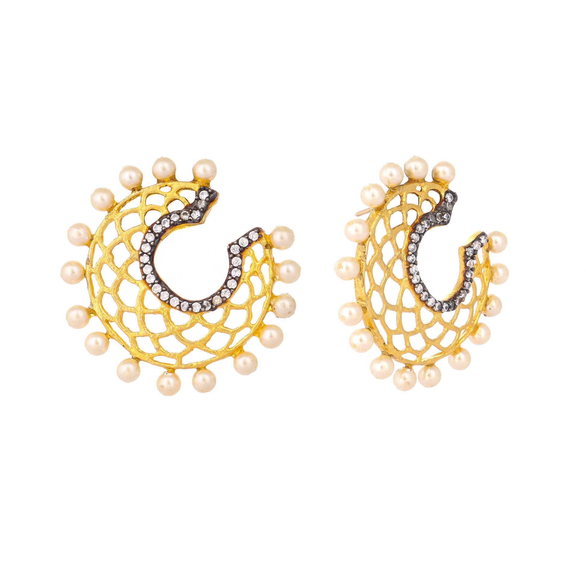22K Gold Plated Celestial Filigree Earrings
