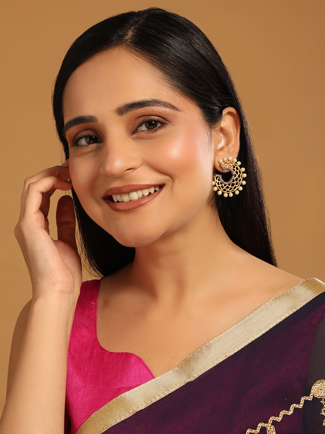 22K Gold Plated Celestial Filigree Earrings
