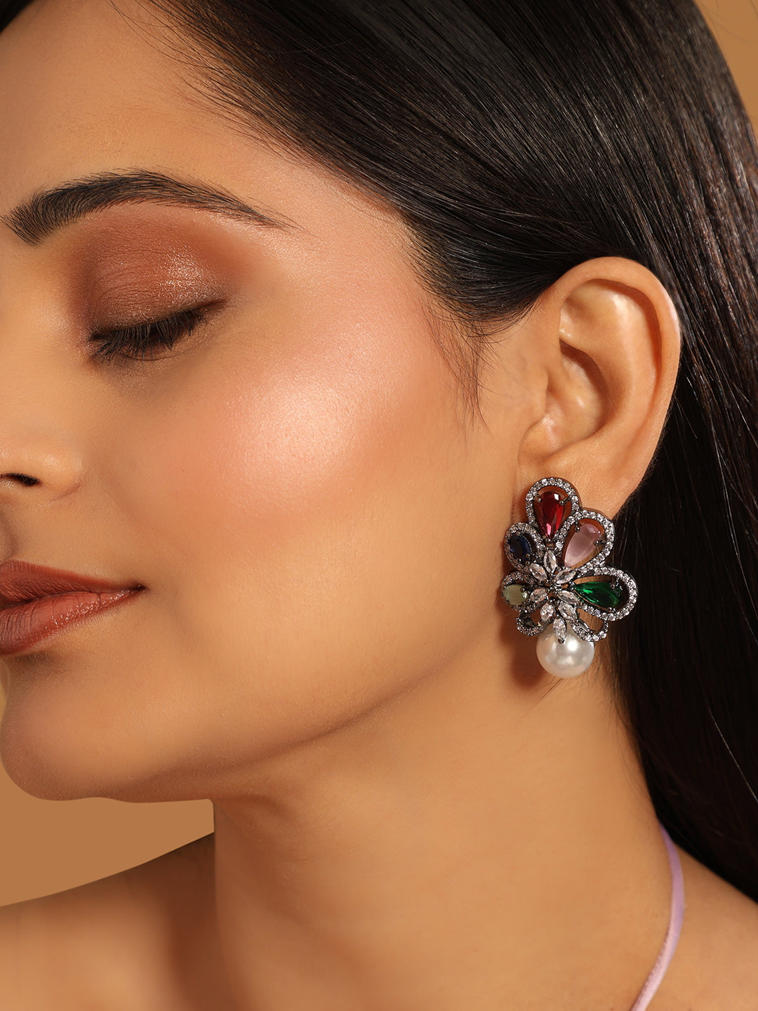 ColorBurst Pearl Ball Earrings
