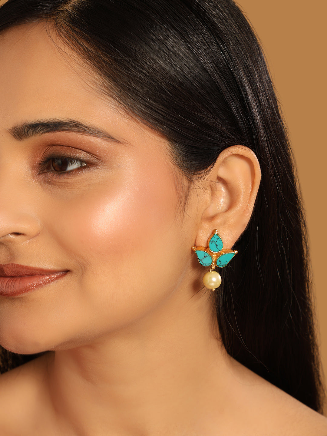 22K Gold Plated Cerulean Studs