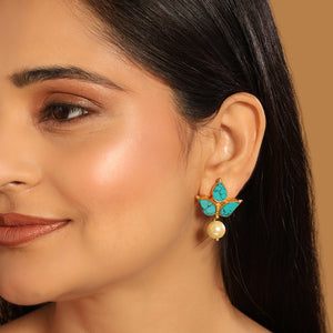 22K Gold Plated Cerulean Studs