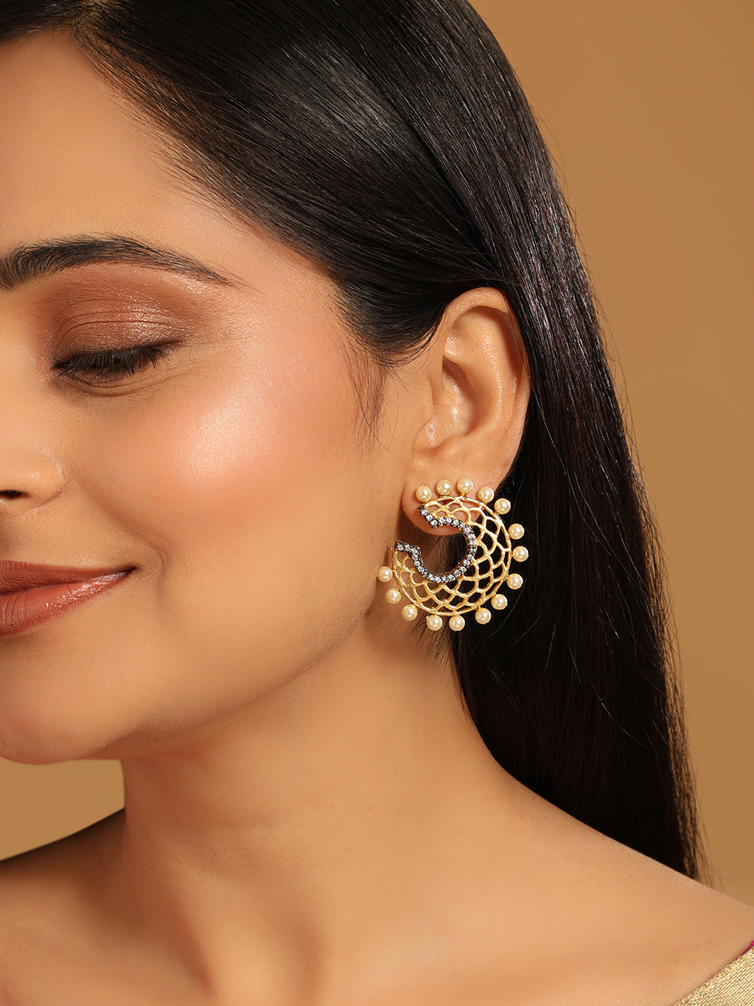 22K Gold Plated Celestial Filigree Earrings