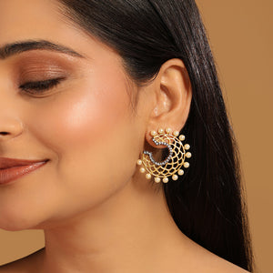 22K Gold Plated Celestial Filigree Earrings